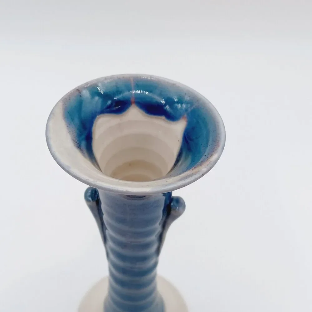 Blue Glaze Pottery Bud Vase Studio Signed Watson